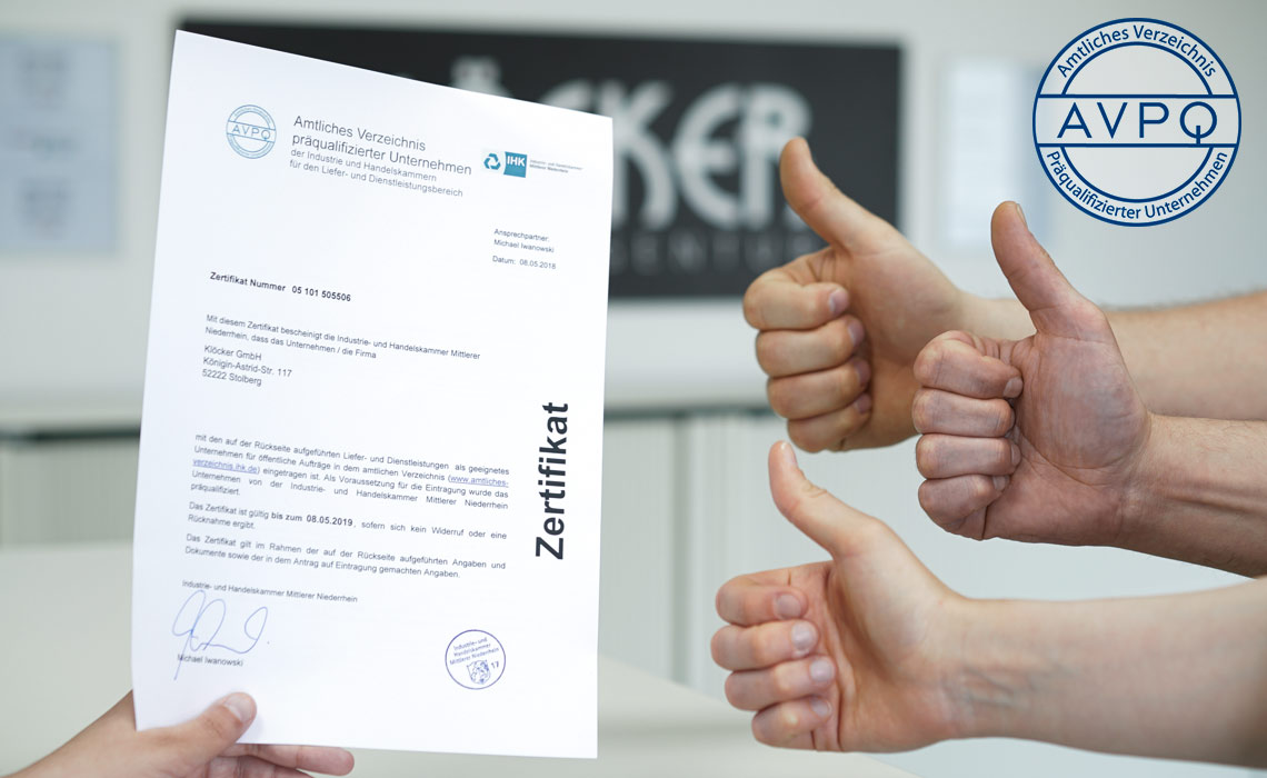 Medienagentur Stolberg Aachen: Zertifikat präqualifizierte Werbeagentur