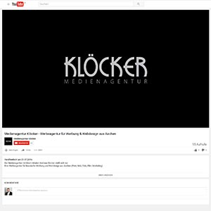 YouTube Upload Klöcker Medienagentur